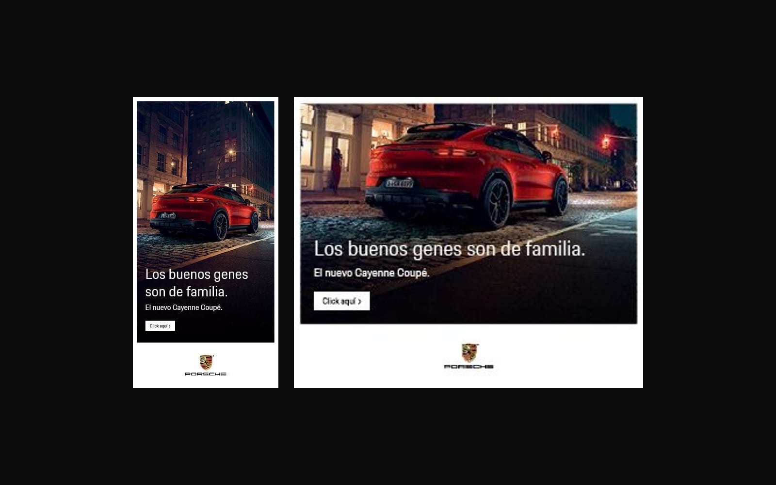 Anuncios de Google Display para el Cayenne Coupé